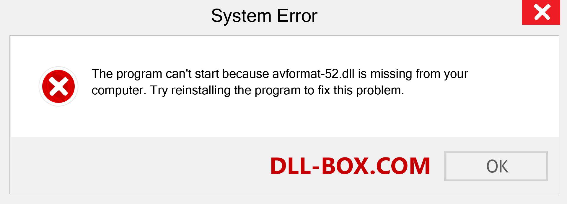  avformat-52.dll file is missing?. Download for Windows 7, 8, 10 - Fix  avformat-52 dll Missing Error on Windows, photos, images